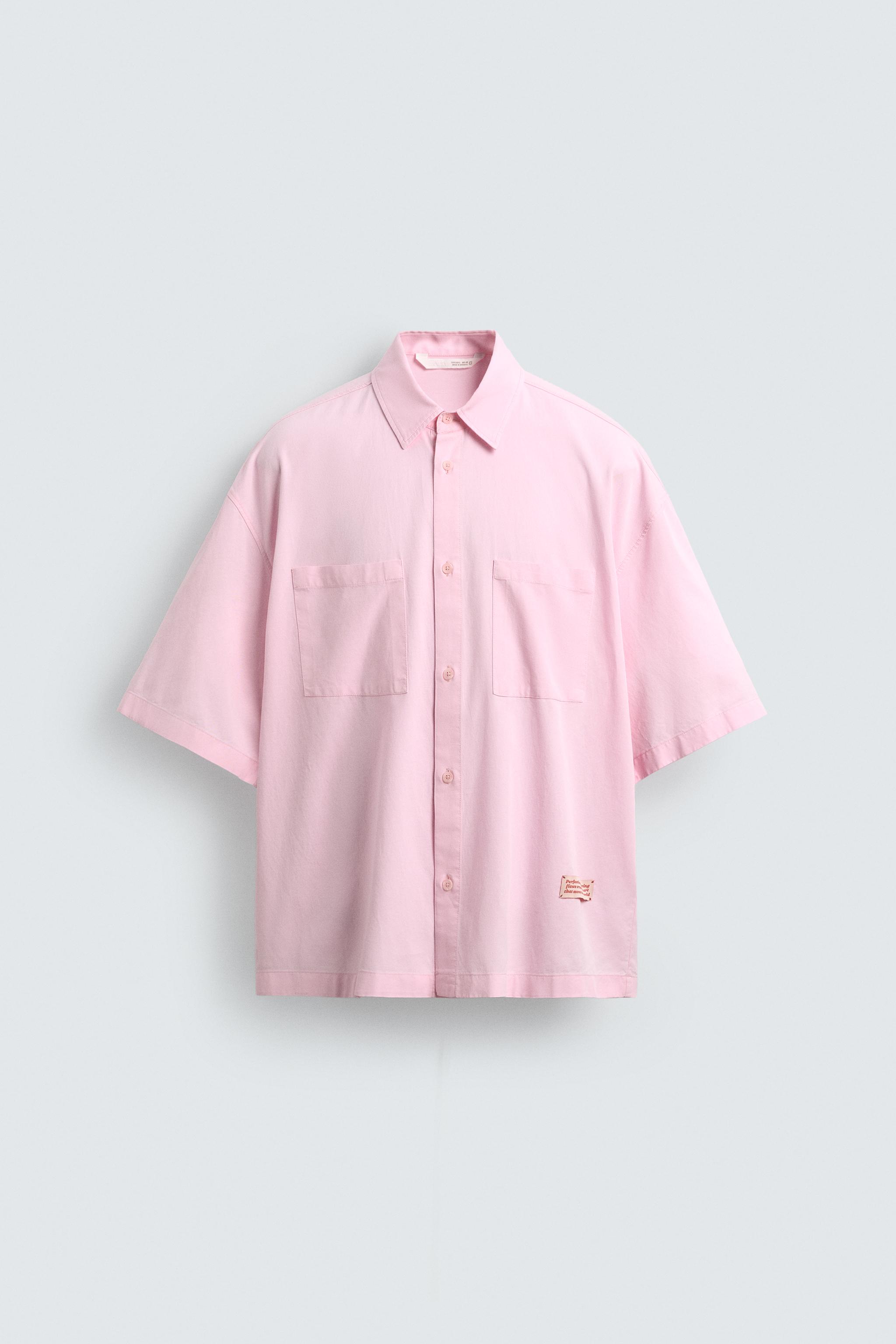 TEXT PRINT BOXY FIT SHIRT